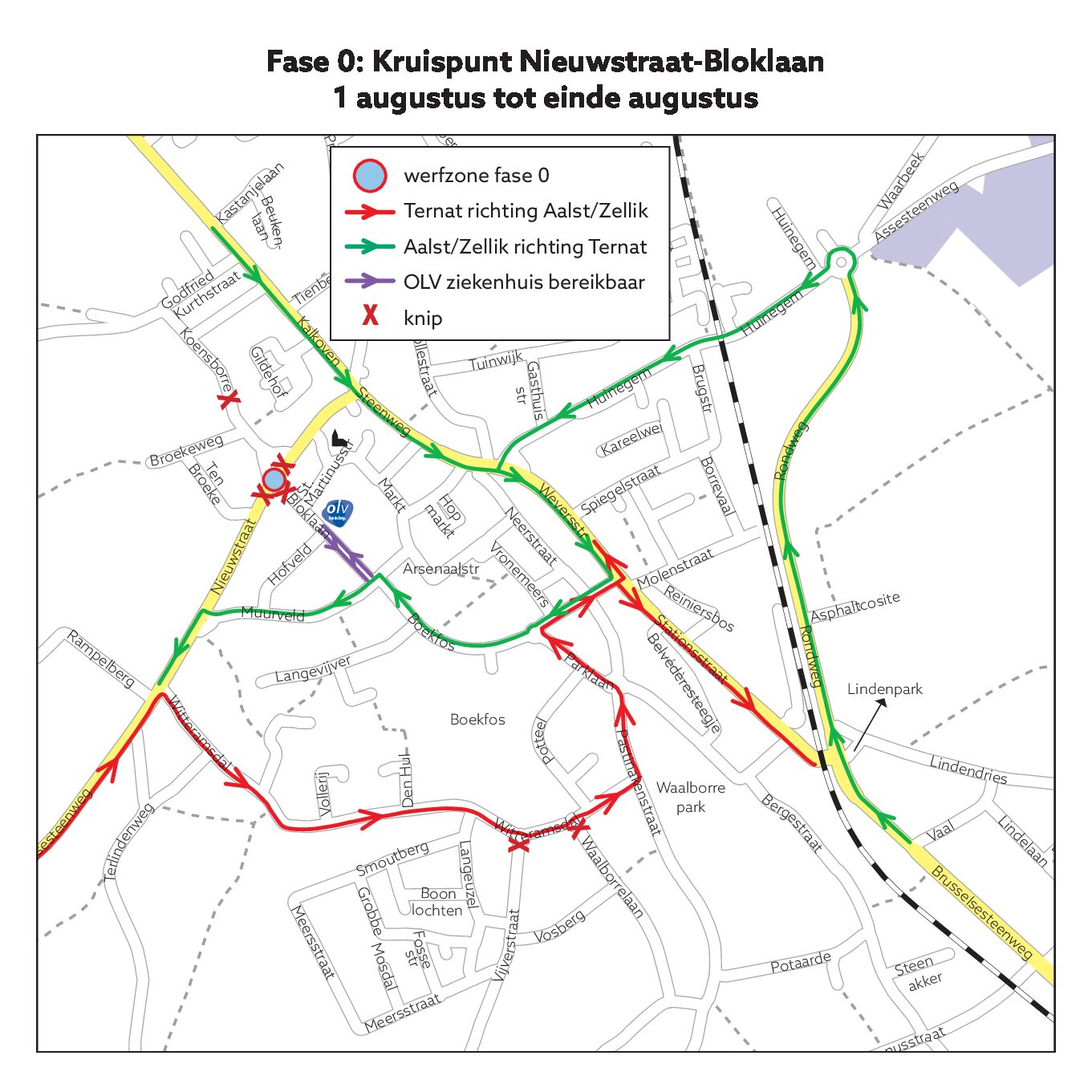 Verkeersmaatregelen werken kruispunt Nieuwstraat, Bloklaan, Muurveld en Hofveld op 1 augustus van start.
