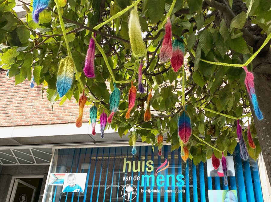 ‘Ode aan de broosheid’ in Vilvoordse straten: 2.000 kleurrijke veertjes opgehangen