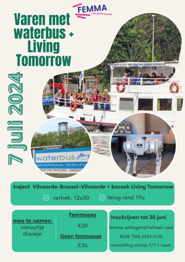 Varen met de waterbus op de Zenne en bezoek aan 'Living Tomorrow' 7-7-2024