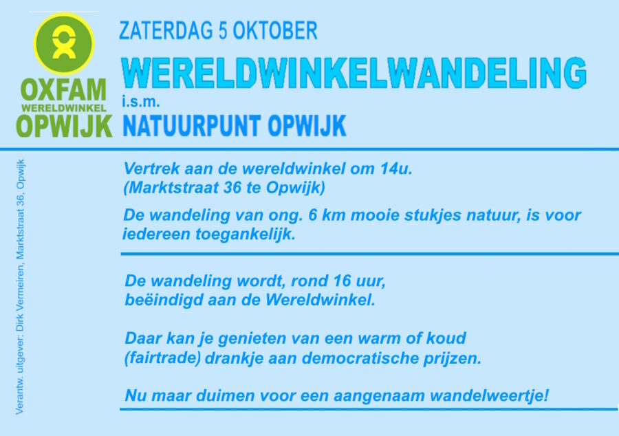 Wereldwinkelwandeling 5 oktober 2024