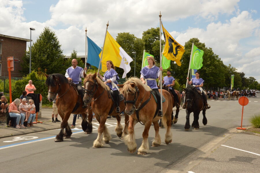 Sint-Pauluspaardenprocessie met Merchtemse steltenlopers!
